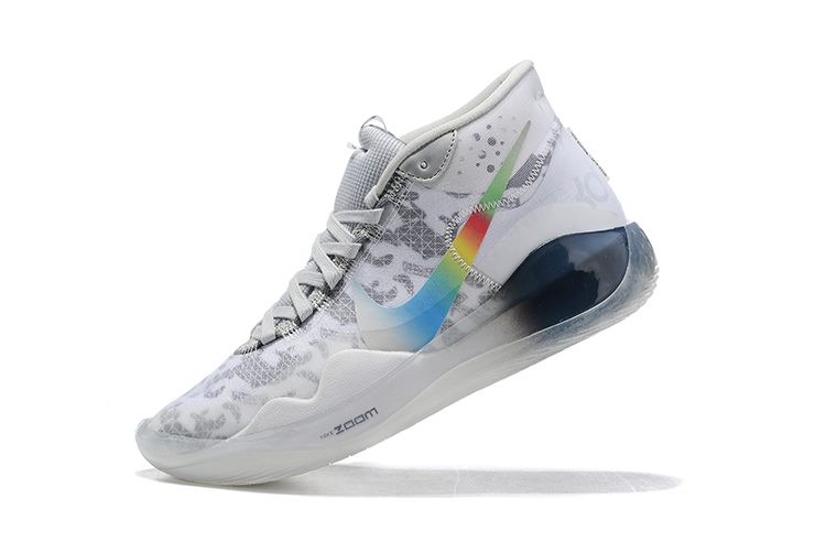 2019 Nike KD 12 Basketball Shoes White Grey Black - Click Image to Close